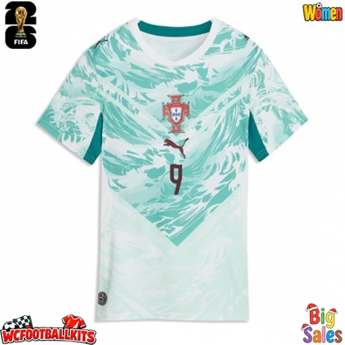 Portugal Goncalo Ramos #9 Replica Away Stadium Shirt for Women World Cup 2026 Short Sleeve